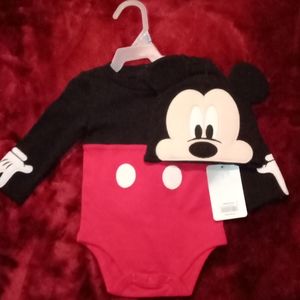 Disney Store Brand Mickey Mouse Onesie with Hat